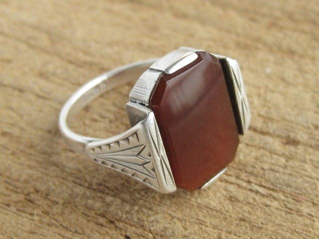 Anelli: Antik Ring Silber 800 + WB Karneol Gr. 50 – Usato da Ermatingen venduto da Decovin 3