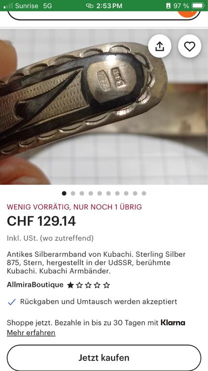Bracciali & Braccialetti: Russischer  Armreif, vintage, filigran! 835 Silber – Usato da Muralto venduto da jac_hkz5 8