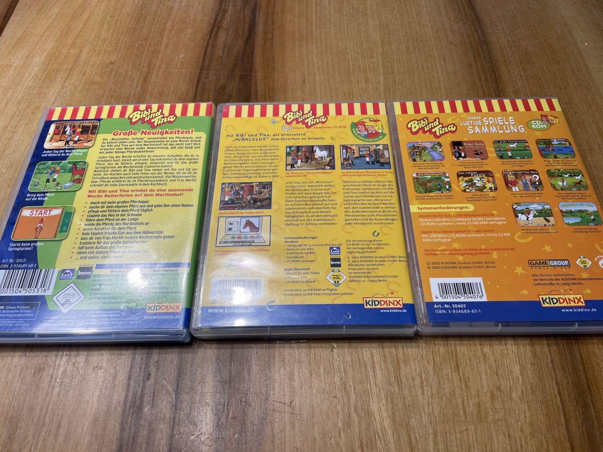 Giochi: Bibi und Tina Spiele Sammlung - 3 CD Rom – Usato da Therwil venduto da rubininio 1