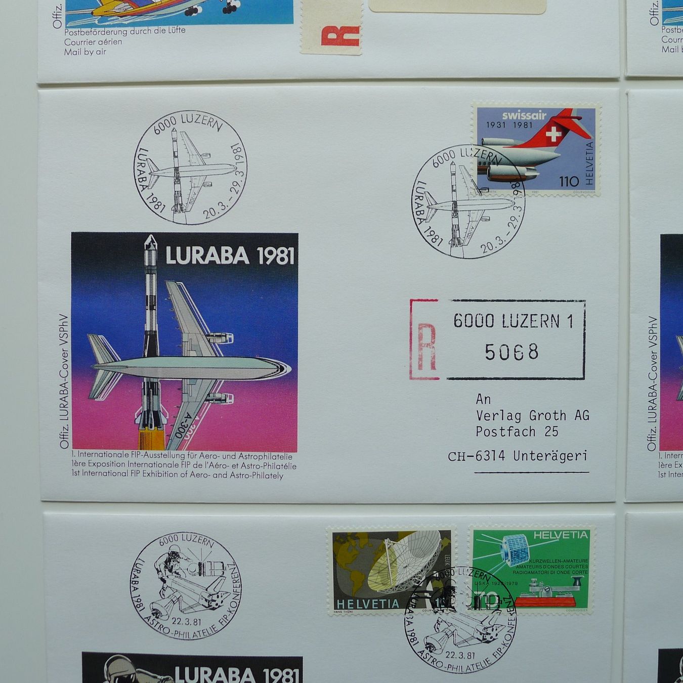 Alle Briefmarken: 7 illustrierte Briefe der LURABA Luzern 1981 – Gebraucht aus Ebikon von SilvioFreund 4
