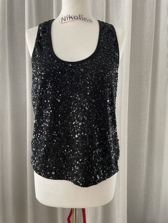 Schwarzes Pailletten-Top von La Redoute