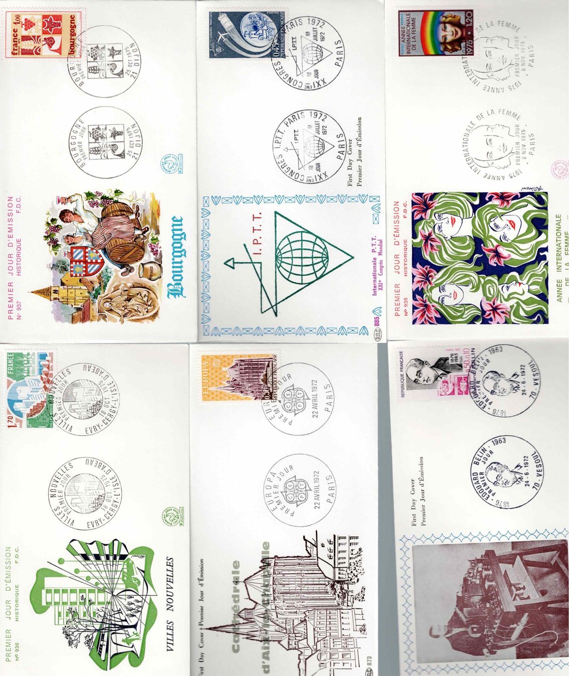 Tutti i francobolli: 6 Stück FDC Frankreich – Usato da Koblenz venduto da Markenhimmel