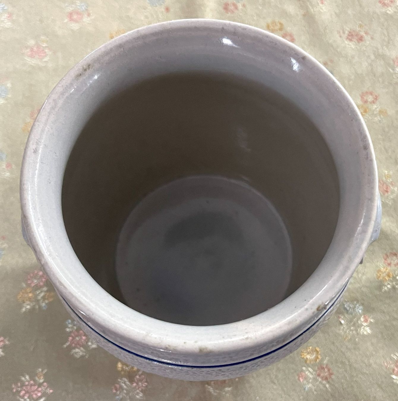 Töpfe: Alte Steingut Topf / blau grau - H 14.5cm – Gebraucht aus Oftringen von Vucki 2