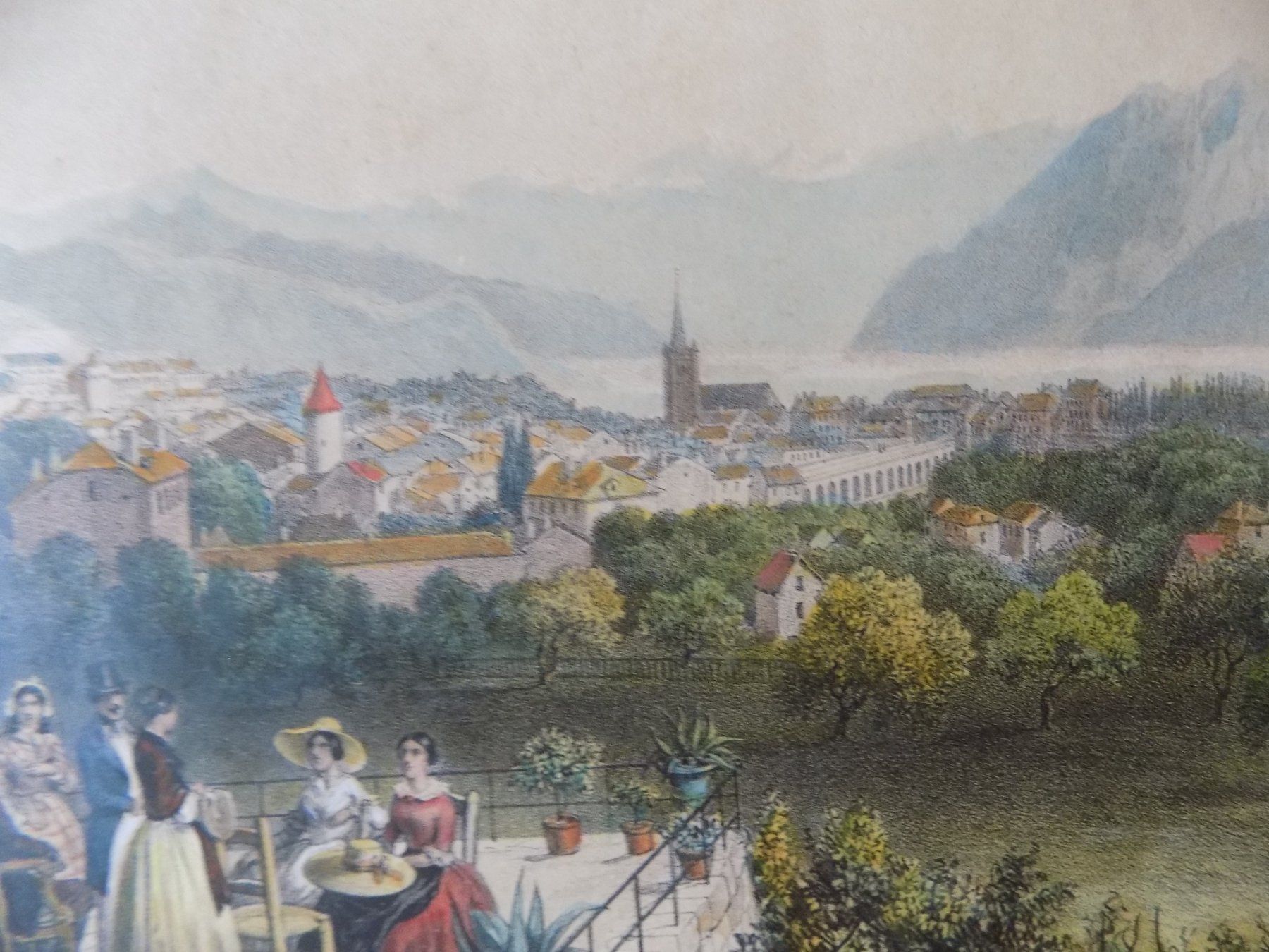 Incisioni: Lausanne vue Generale Lithographie – Usato da Risch venduto da Antikfee 9