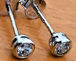 925 SILBER OHRRINGE - OHRCLIPS - OHRSTECKER MIT STEIN