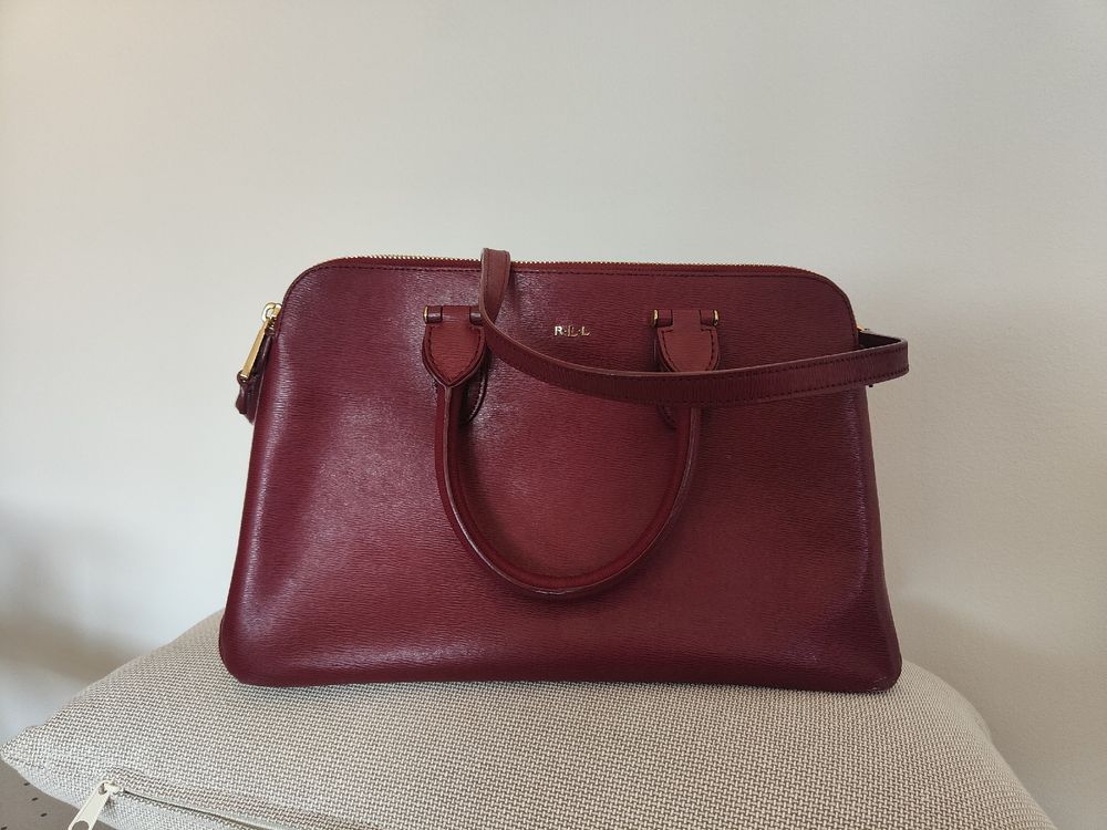 Ralph Lauren Ledertasche, bordeauxrot, Herbst-Look! (Gebraucht) in