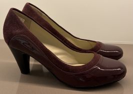 Clarks Damen Pumps Gr. 38 – Wide Fit – Bordeaux – 1x getrage