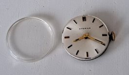 Uhr Eterna Uhrwerk mit Glas und Gand
