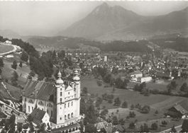 Sarnen OW 45 Kirchhofen Stanserhorn Perrochet Flug Aufn.1960