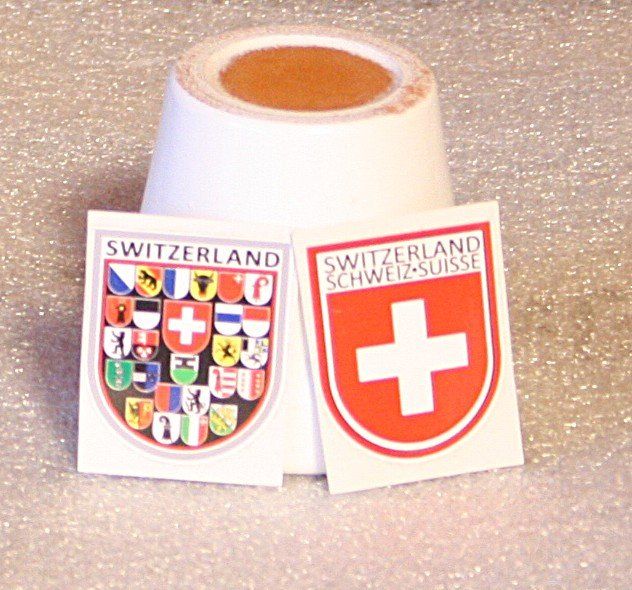 Aufkleber: 2 Stk. Kleber Wappen Schweiz + Kantone – Neu (gemäss Beschreibung) aus Flüelen von Alt-und-Neu 1