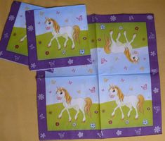3 Einhorn Servietten (gleiches Motiv) - Sammeln, Basteln (D1