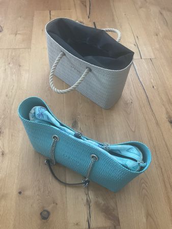 O Bag Taschen Set creme und türkis guter Zustand