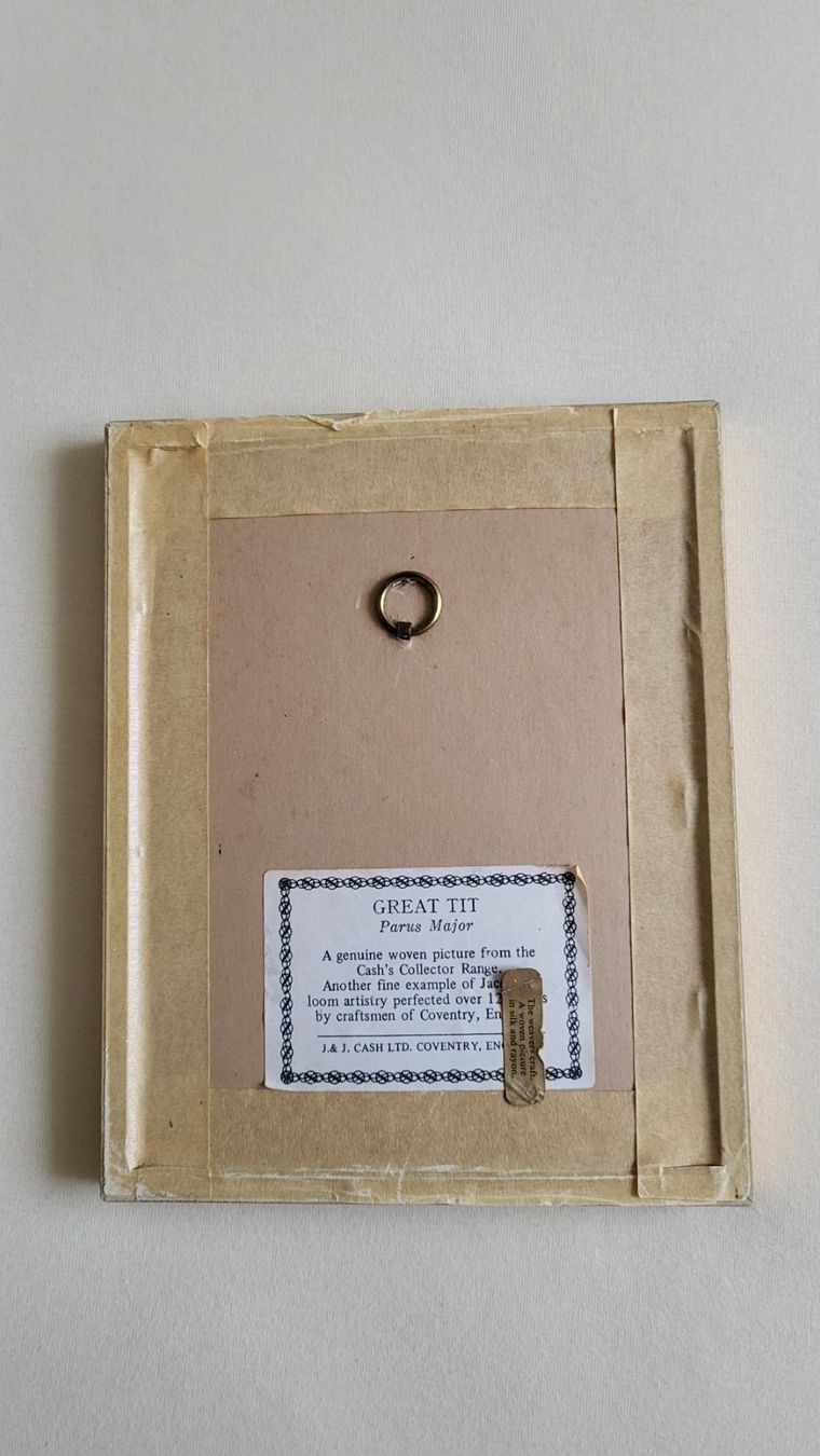 Foto & Immagini: Gewebtes Bildchen "Kohlmeise" aus Seide, England Höhe 18,5cm – Usato da Turgi venduto da rut_p556 1