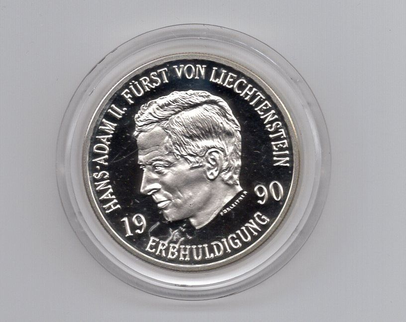 Tutti le monete: (622) 10 Fr. 1990 PP, FL ADAM II Silber – Usato da Rüthi (Rheintal) venduto da erdnuessli1