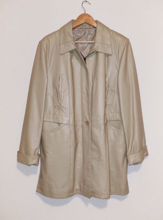 NAPPA Leder Jacke Parka Lederjacke Mantel bestickt Gr.46