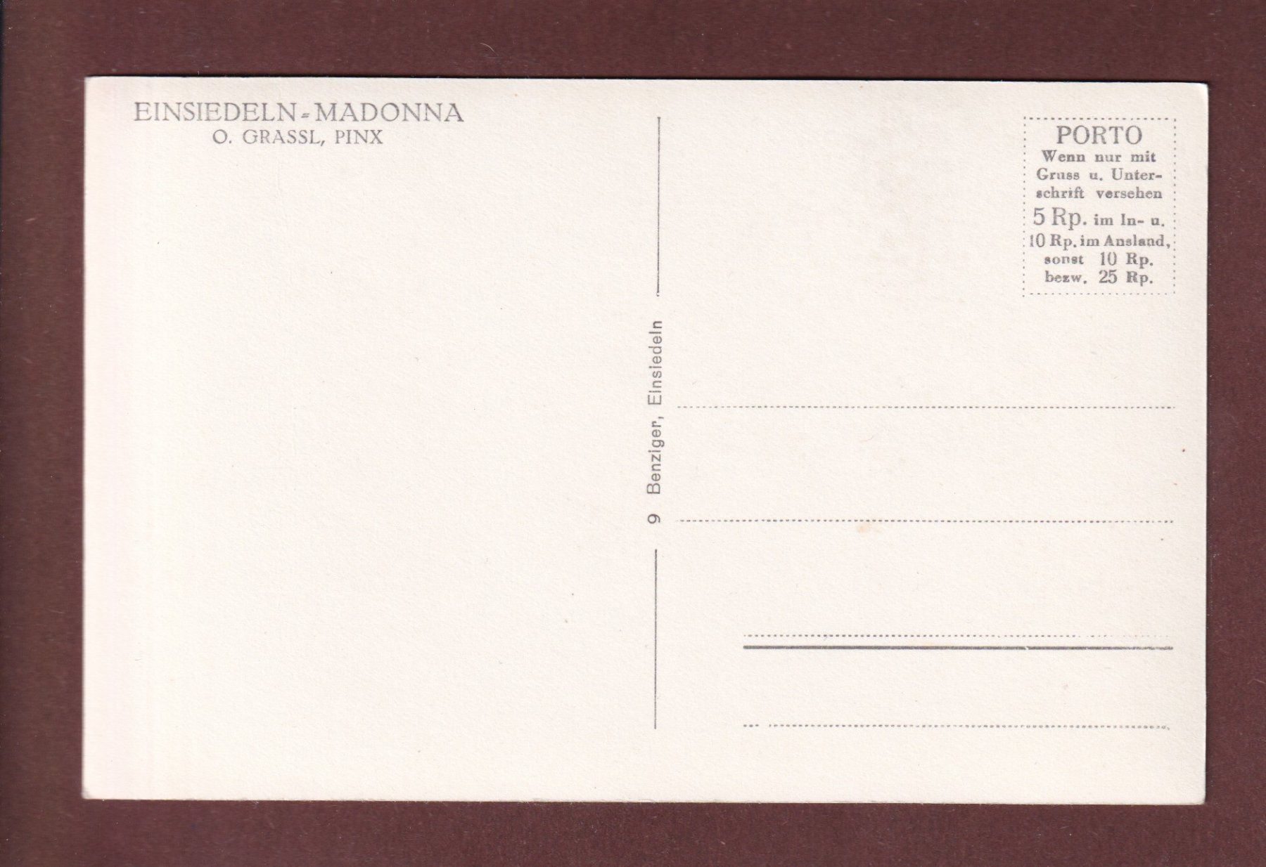 Cartes postales: EINSIEDELN - Madonna – D'occasion à Pully par nicecards-shop 1