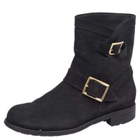 Jimmy Choo Black Suede Ankle Boots Size 38