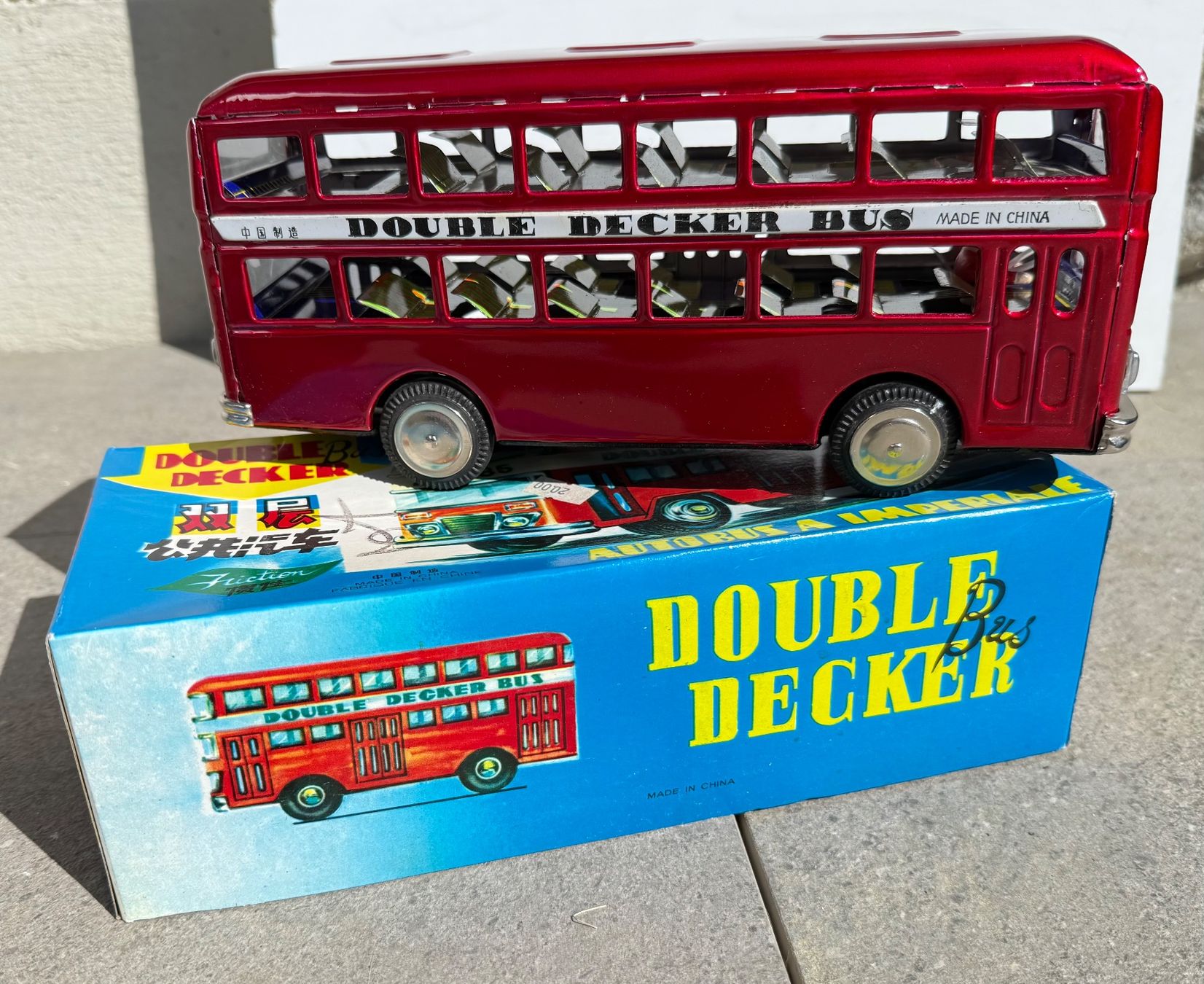 Modellini d'auto: Double Decker Bus en tôle lithographiée MF 185 – Usato da Denges venduto da peumens 1