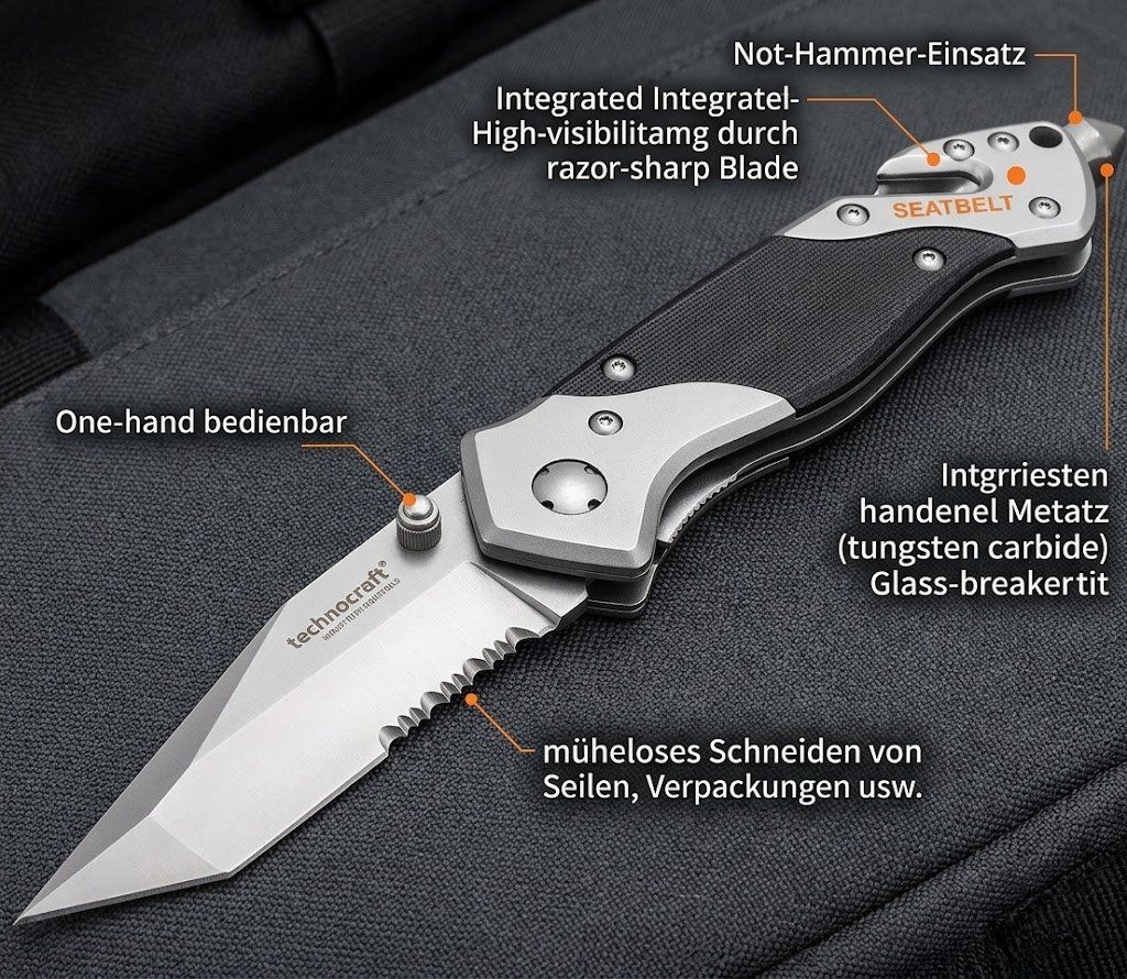 Accessori: Technocraft Klappmesser / Notfallmesser NEU & OVP – Nuovo e nell'imballaggio originale da Jegenstorf venduto da Bracher_Store