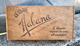 alte Zigarrenkiste HABANA Custer Cigares en gros FRAUENFELD