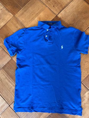 Ralph Lauren Polo-Shirt Custom Slim Fit, Blau, Grösse M
