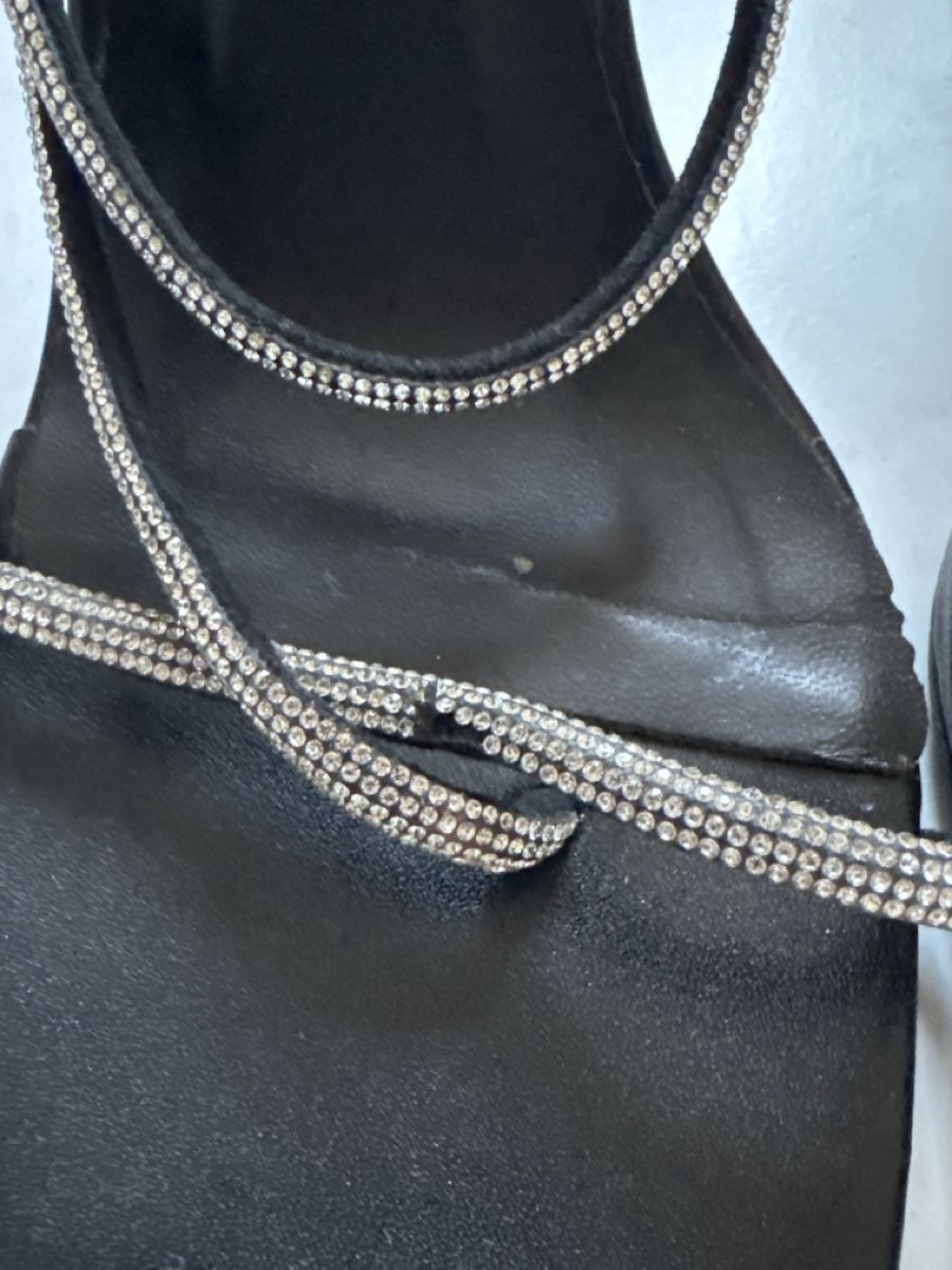 Scarpe da donna: Sandales à talons noires avec strass, taille 37 – Usato da Malleray venduto da sam_9bkx 4