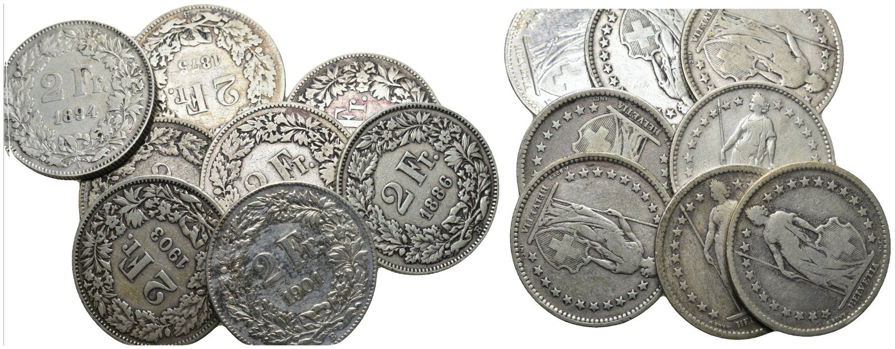Alle Münzen: Schweiz 2 Franken Lot – Gebraucht aus Bern von numismatictops