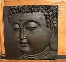 Bild aus Holz - Buddha Kopf 30 x 30