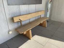 Holzbank aus Buchenholz, einzigartig, Sägeroh