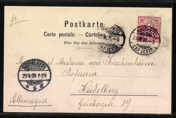 Cartoline postali: AK Neuchatel, Ortsansicht mit Uferpartie – Usato da Berlin venduto da bartko-reher 1