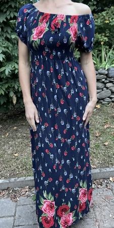 Glamour Maxi Abito di viscosa floreale -tgM/L