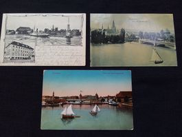 Schiffe : 3 AK Schiffe auf See, Konstanz,alle gel. 1904/1911