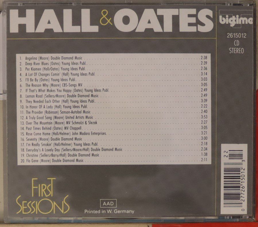 CDs: Hall & Oates – First Sessions – D'occasion à Luzern par CONTENTI 2