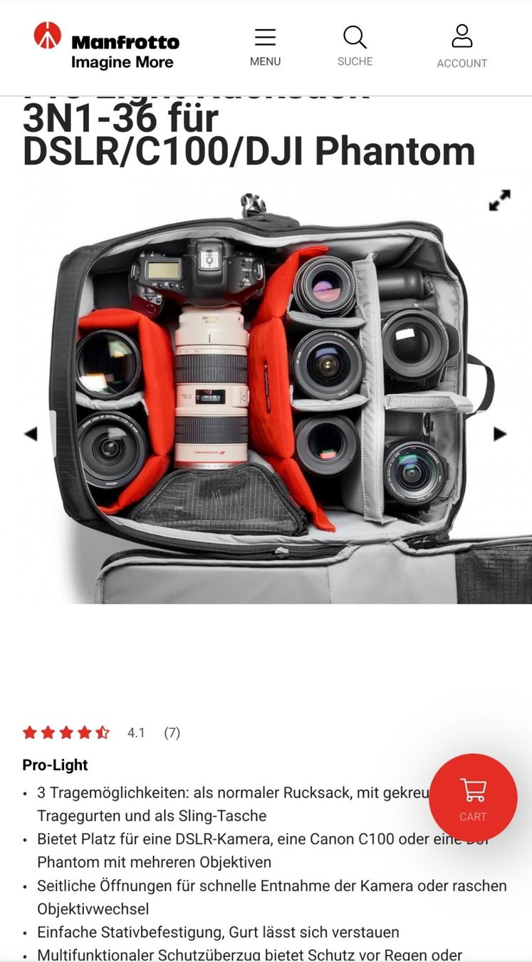 Fotocamera: Manfrotto Kamerarucksack Pro Light 3N1 gebraucht – Usato da Winterthur venduto da Sterndli013 3