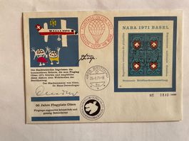 Briefumschlag Flugtage Olten 1971 NABA 1971 signiert