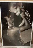 Gerahmtes Bild Mann mit Baby Vater mit Kind? Schwarz-Weiss