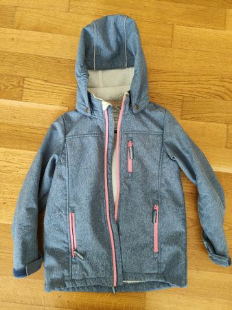 Softshelljacke blau gefüttert, Grösse 122/128