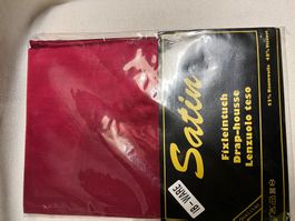 Satin Fixleintuch Bordeaux 180/200cm