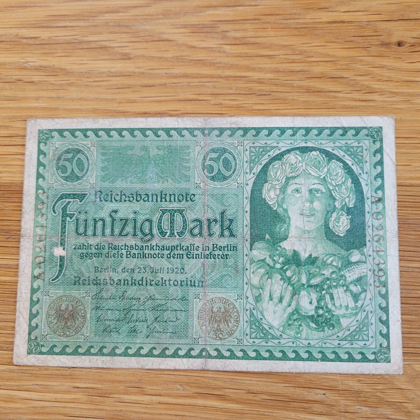 Billets de banque: Banknote Berlin 1920 Reichsbanknote – D'occasion à Biel/Bienne par Destockweb 1
