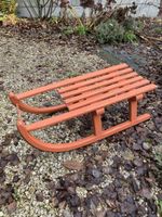 Alter Holzschlitten, bemalt, Länge: 70 cm