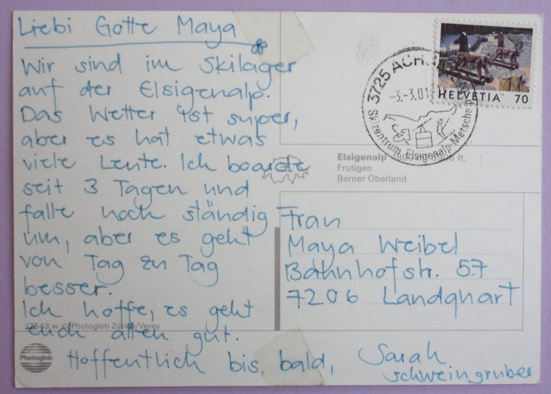 Cartoline postali: Elsigenalp, Frutigen, B.O. – Usato da Fétigny venduto da Billy2miny 1
