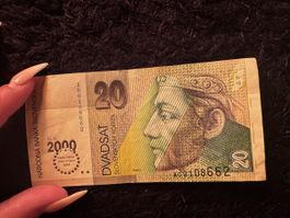Banknote Slowakei 20Kronen Jahr 2000 Sammlerobjekt Millenium
