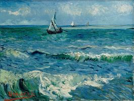 Boote auf See in Saintes-Maries-de-la-Mer,  Vincent van Gogh