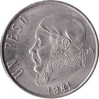 1 Peso Mexico 1981