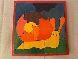 Holzpuzzle Schnecke Vintage 1978 Puzzle Holz Handarbeit