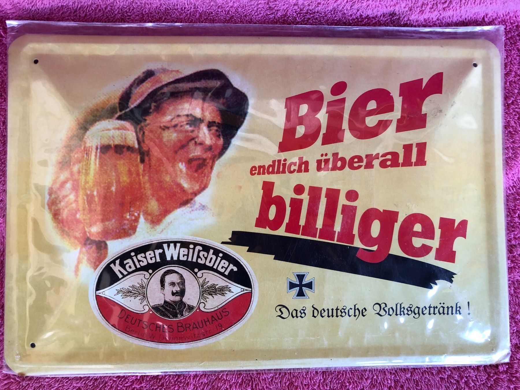 Insegne: Bier endlich billiger volksgetränk – Nuovo (secondo la descrizione) da Reinach AG venduto da rares75