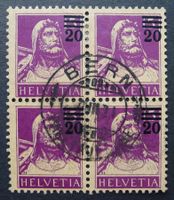 Nr. 150A Viererblock, Zentrumstempel, BERN, Kat: 150.-
