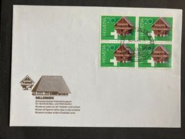 Schweiz 1982 Ballenberg 4er-Block Sonderstempel Hofstetten