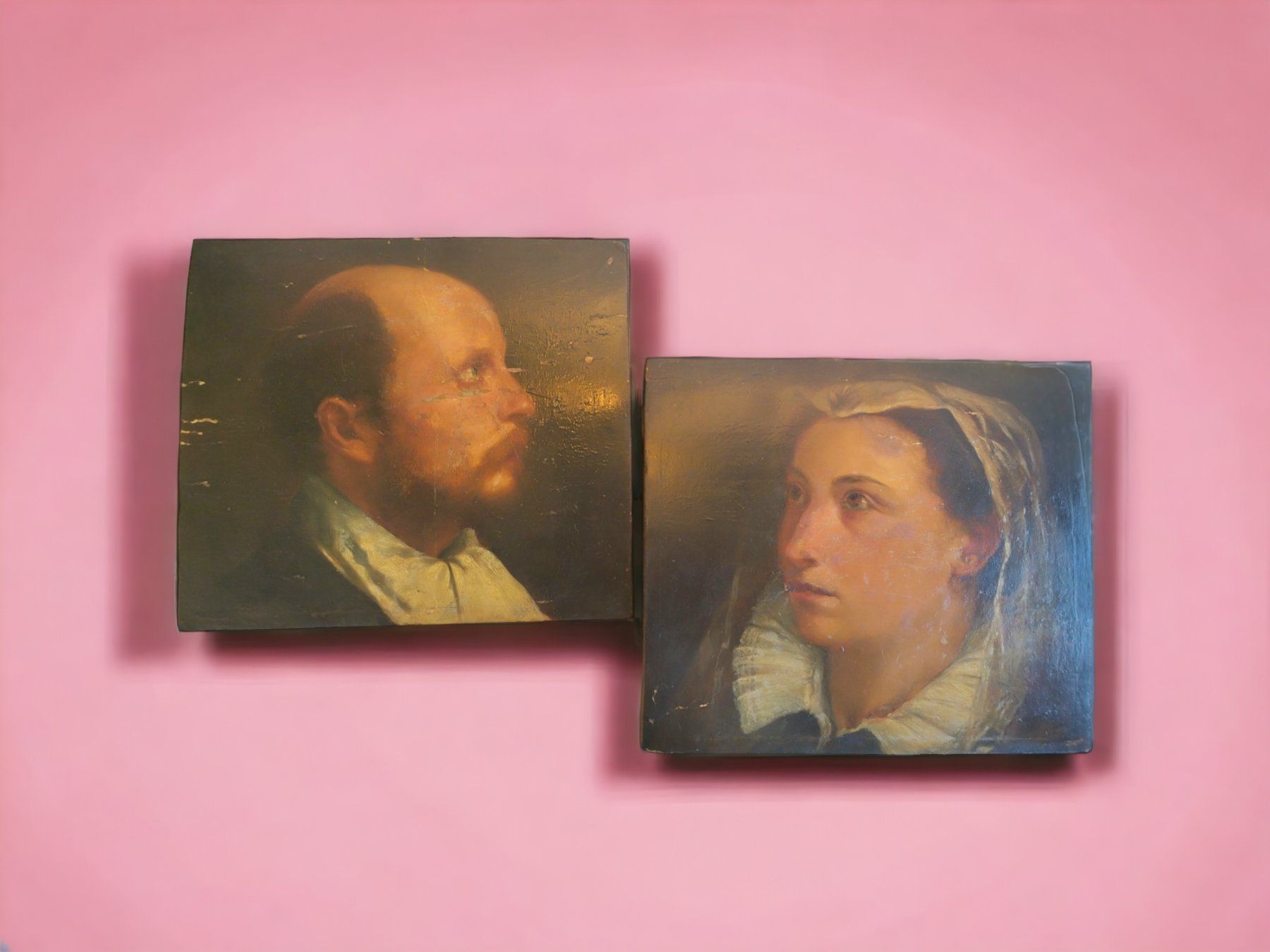 Dipinti: Portrait Frau und Mann 19. Jahrhundert – Usato da Zürich venduto da Zuerichparis08