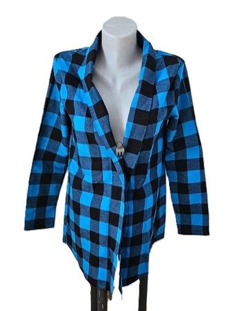 Hemd / Jacke kariert, blau/schwarz Gr. S / M